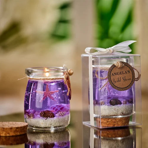 Sherum Ocean Theme Blue Purple Pink Gel Candle