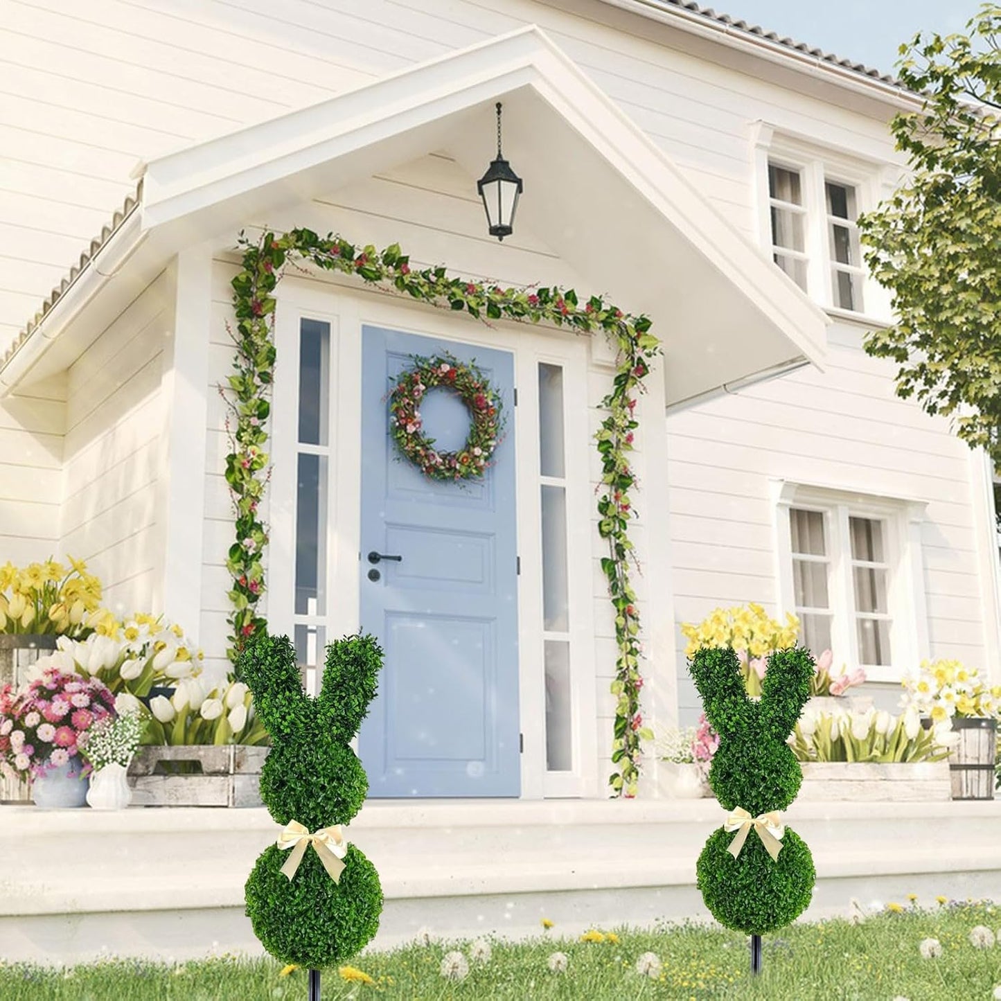 Sherum Artisan-Crafted Bunny Topiary Trees💥