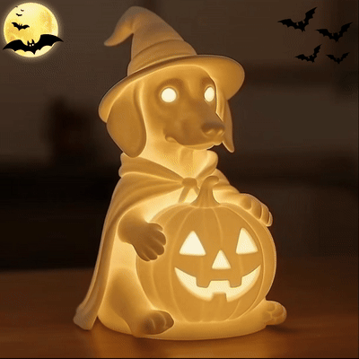 Sherum Halloween Dachshund Pumpkin Lamp