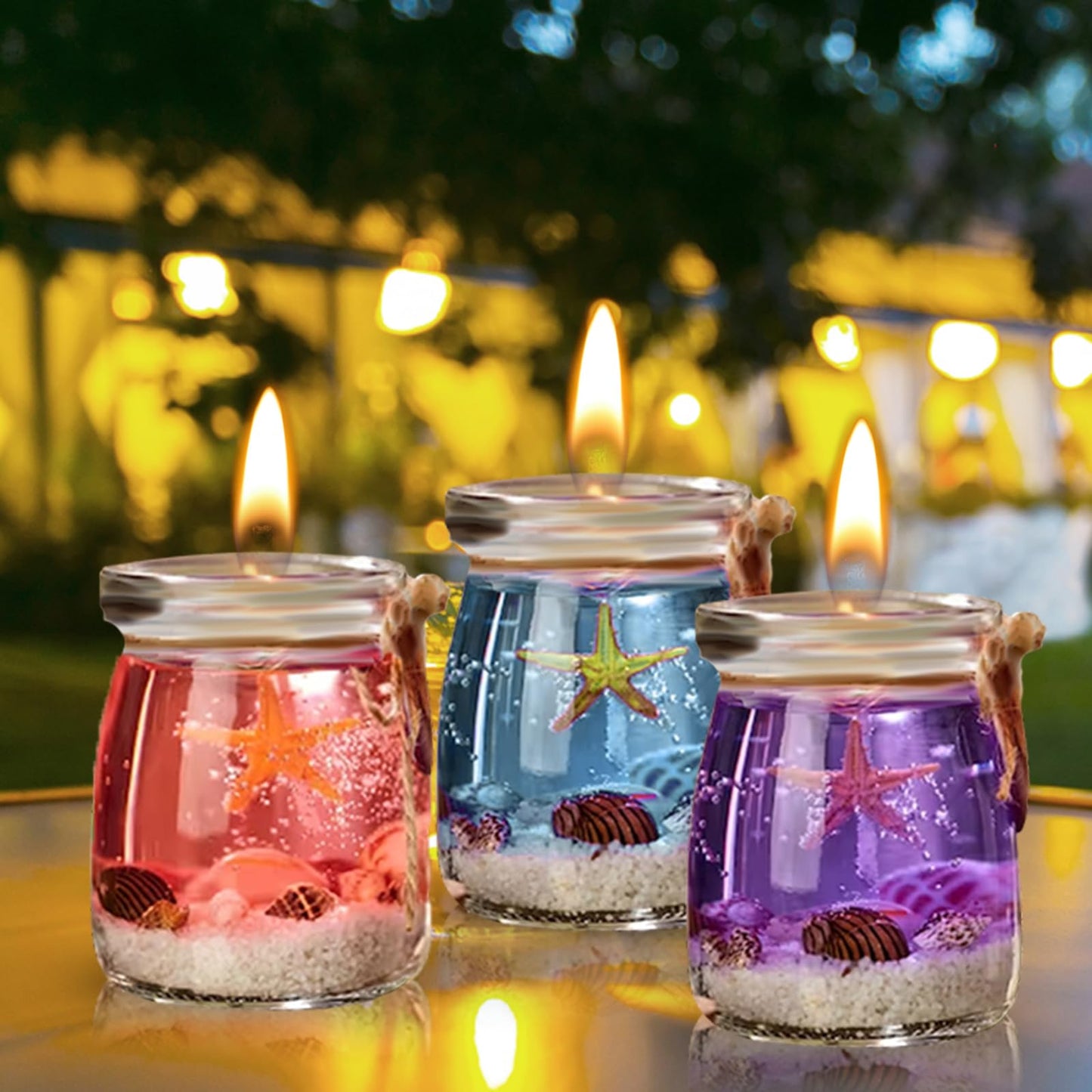 Sherum Ocean Theme Blue Purple Pink Gel Candle